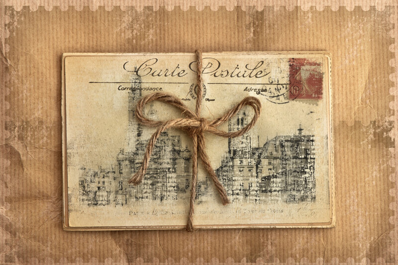 Vintage Postcard with Twine