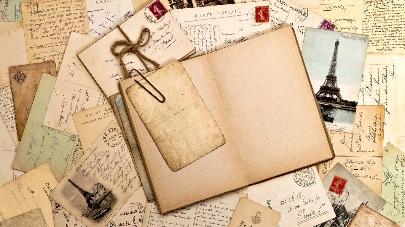 vintage postcards and letters