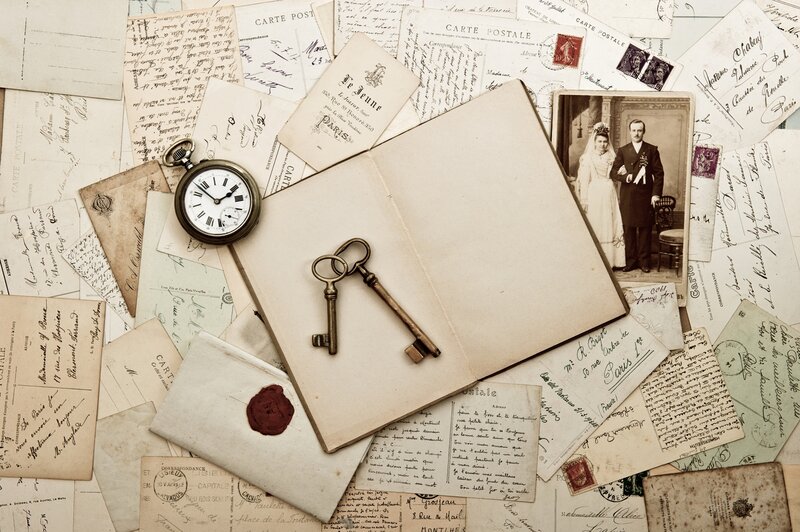 Vintage Postcards and Letters — Beige