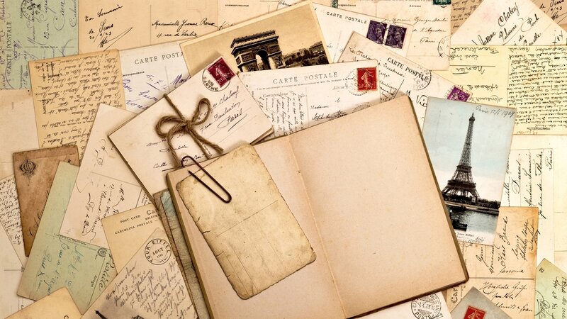 vintage postcards and letters