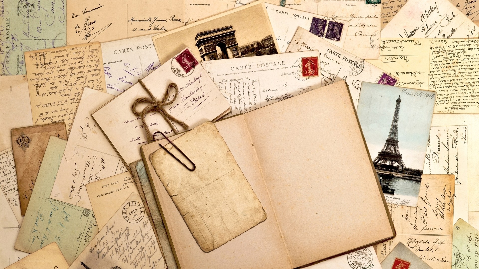 vintage postcards and letters