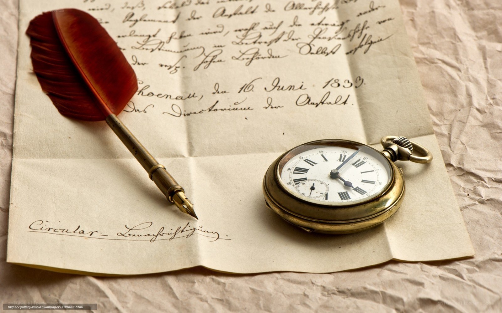 Vintage quill and pocket watch