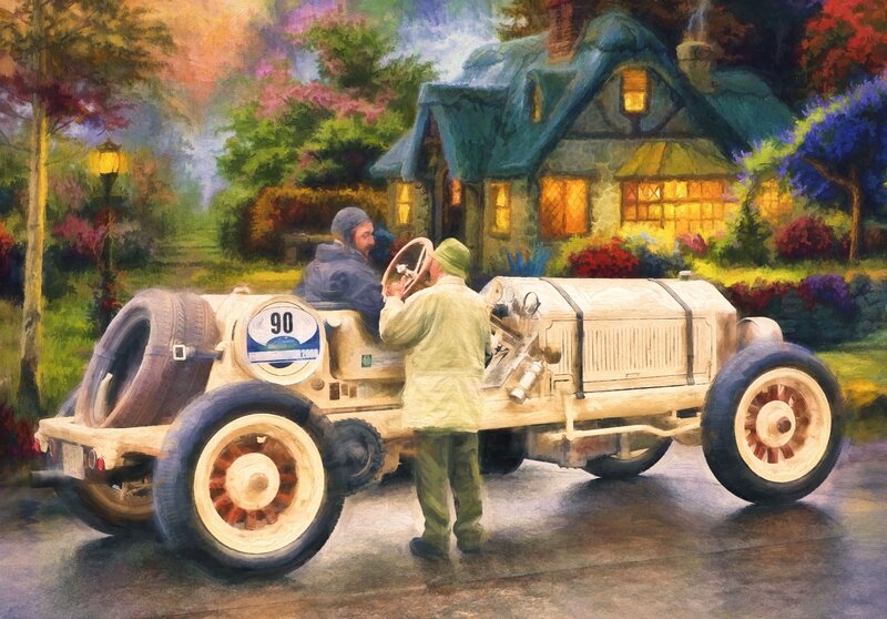Vintage Race Car and Drivers