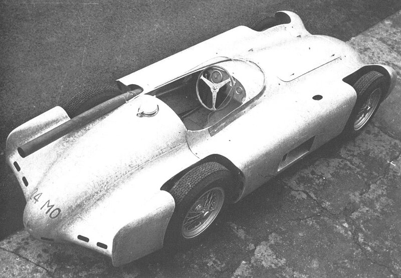 Vintage race car from above