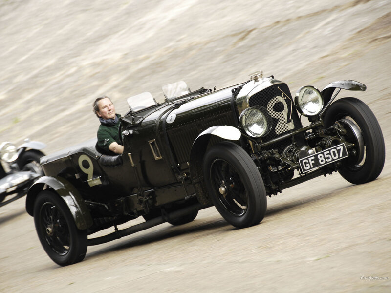 Vintage race car in action