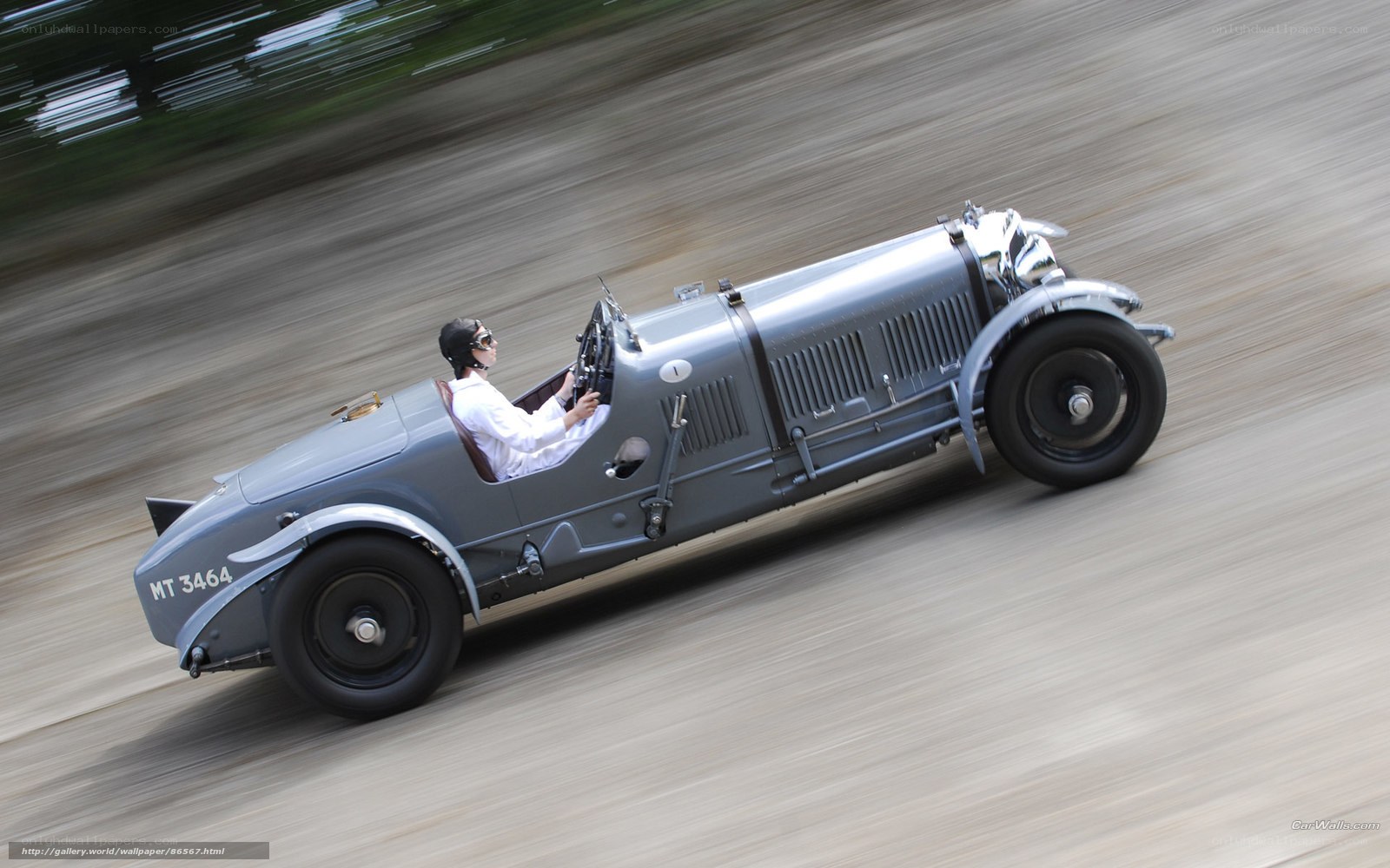 Vintage race car in motion