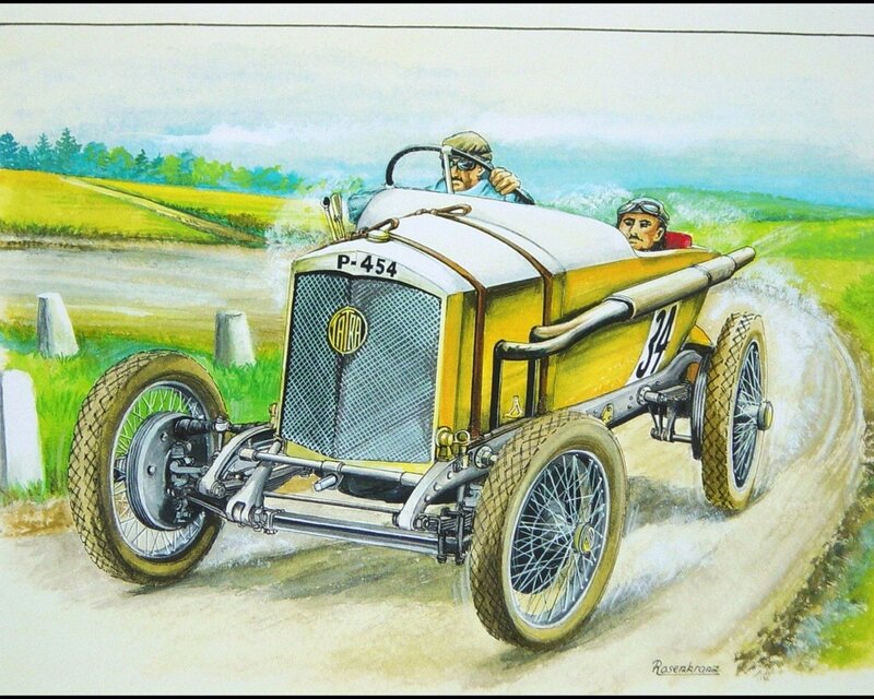 Vintage race car on dirt track