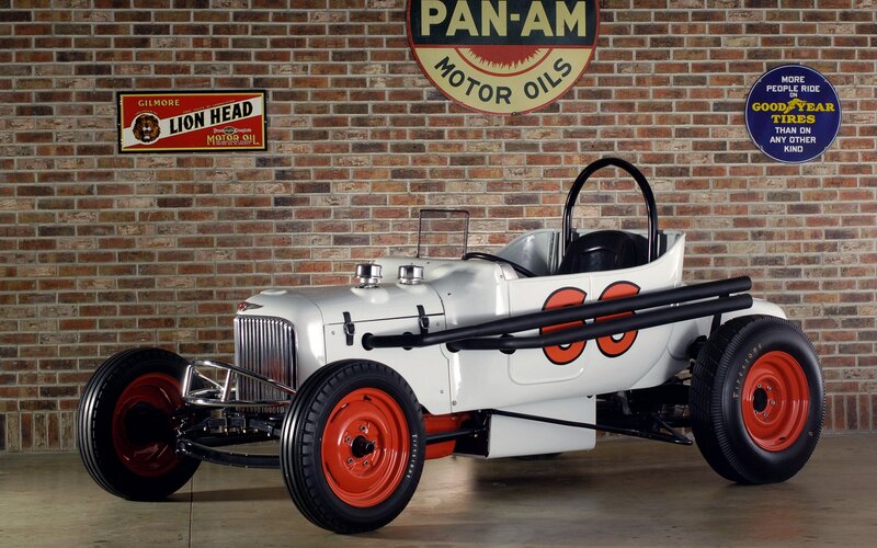 Vintage race car on display