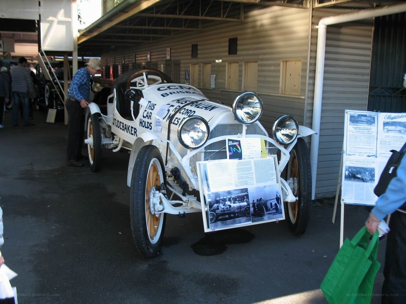 Vintage race car on display