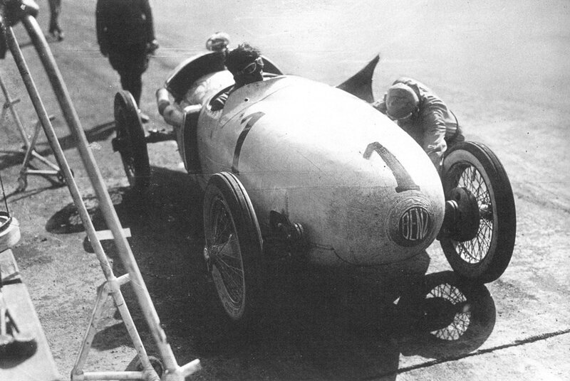 Vintage race car on track