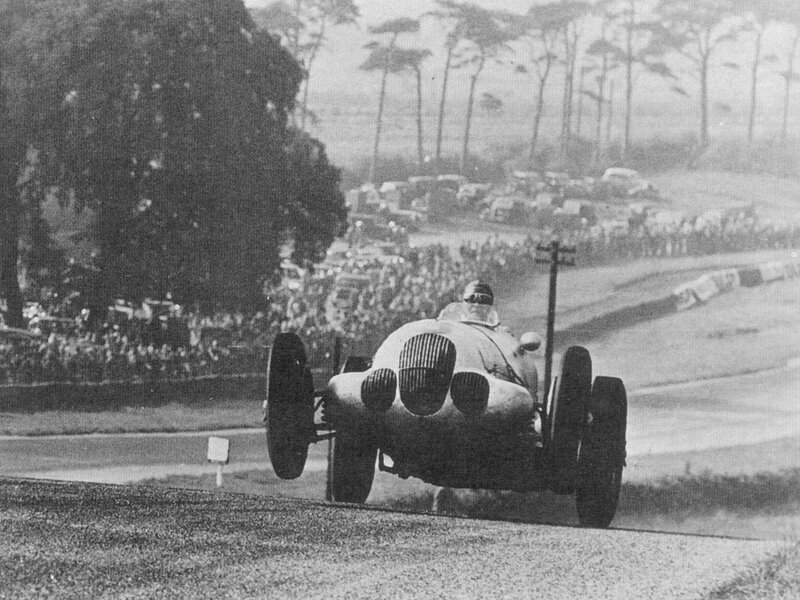 Vintage race car on track