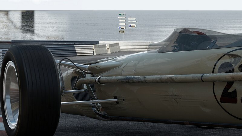 Vintage race car on track