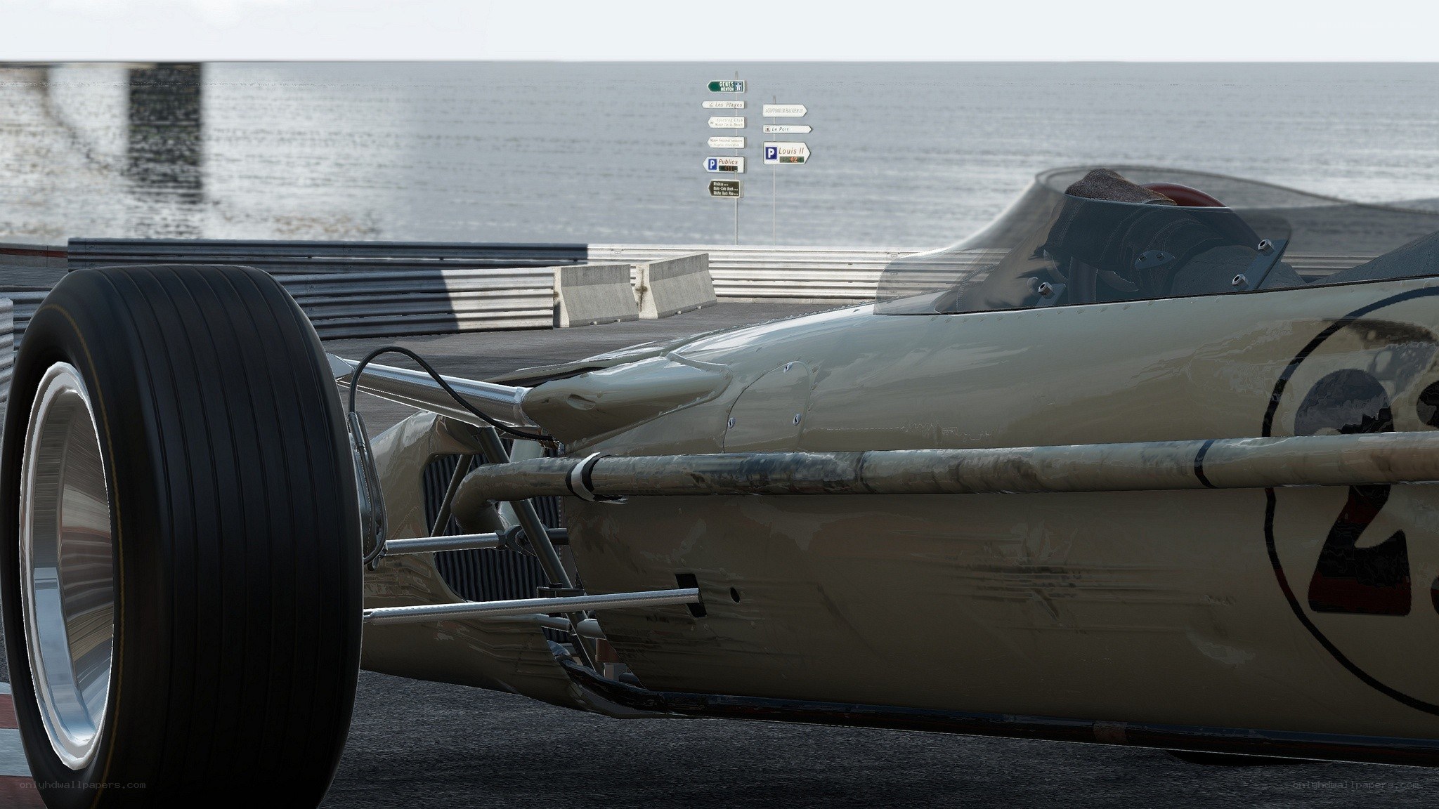 Vintage race car on track