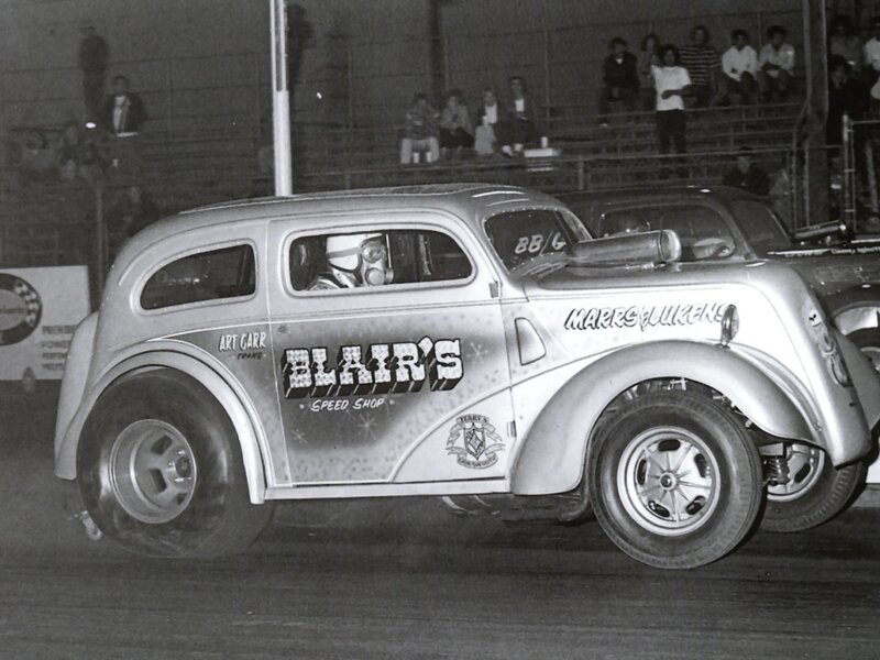 Vintage race car on track