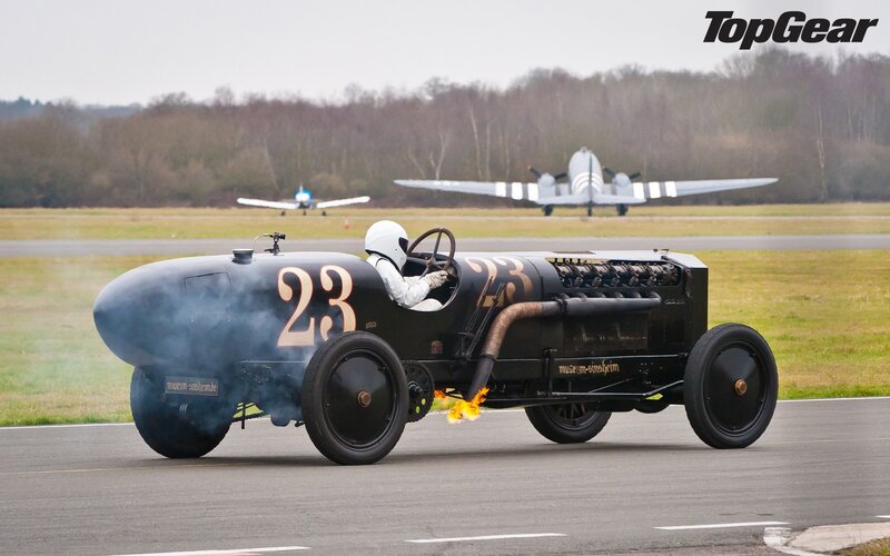 Vintage Race Car on Track — Black