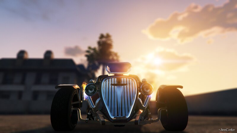 Vintage Race Car — Orange