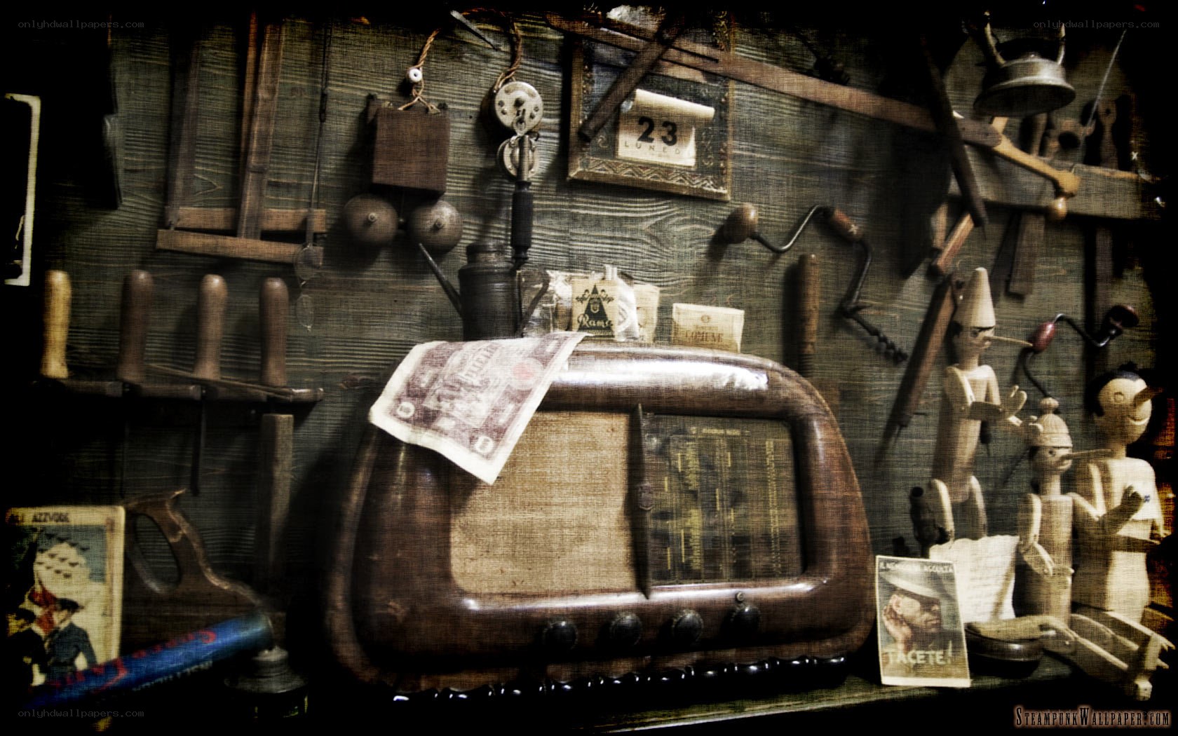 vintage radio in workshop