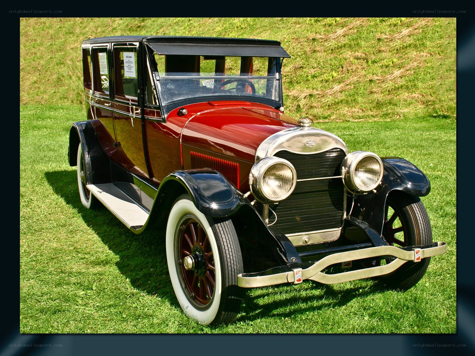 Vintage red and black car
