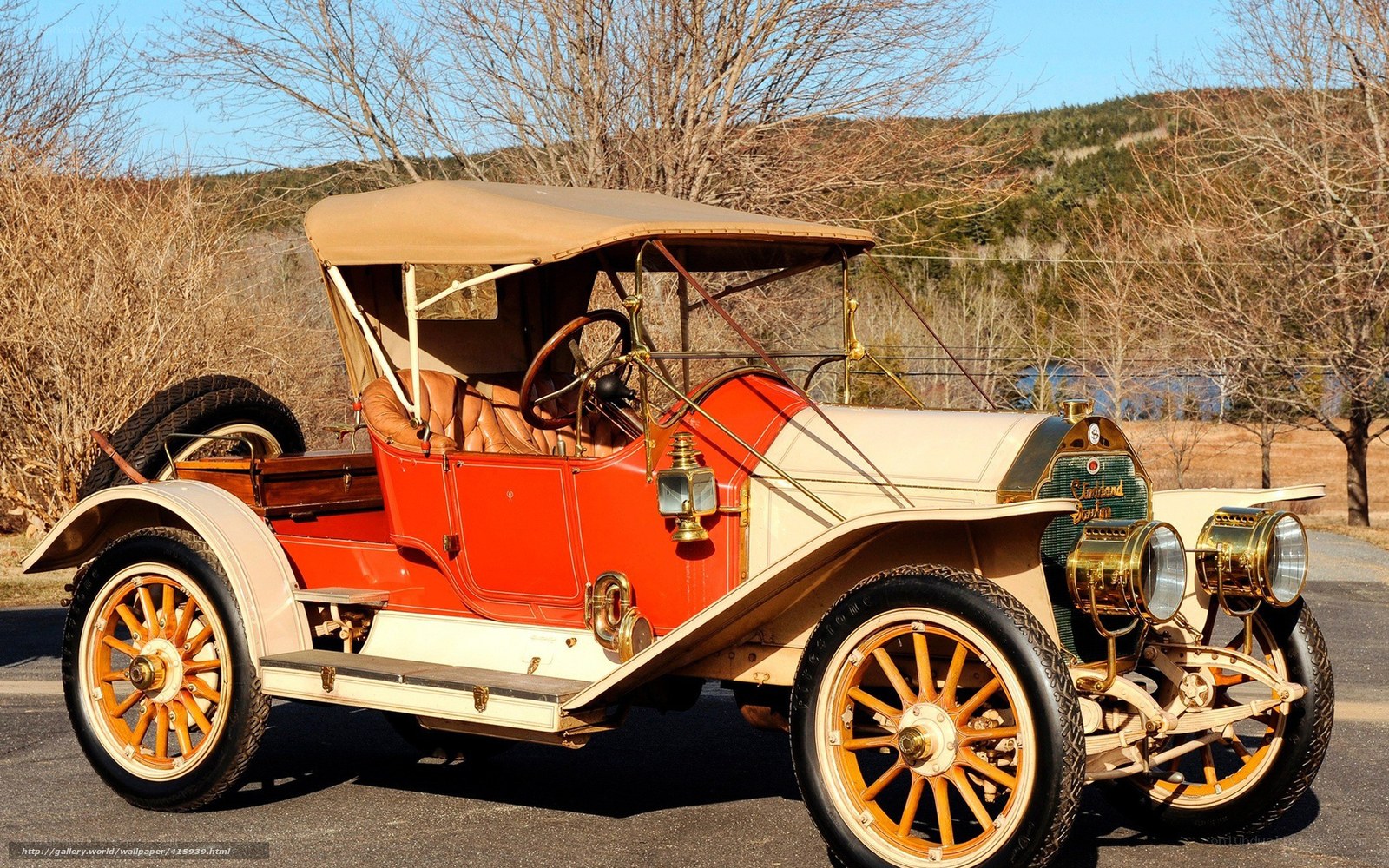 vintage red and cream car
