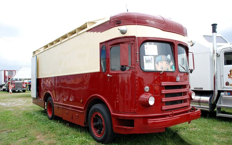 Vintage red and cream truck