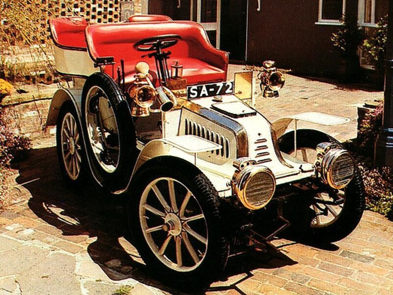 vintage red and white car