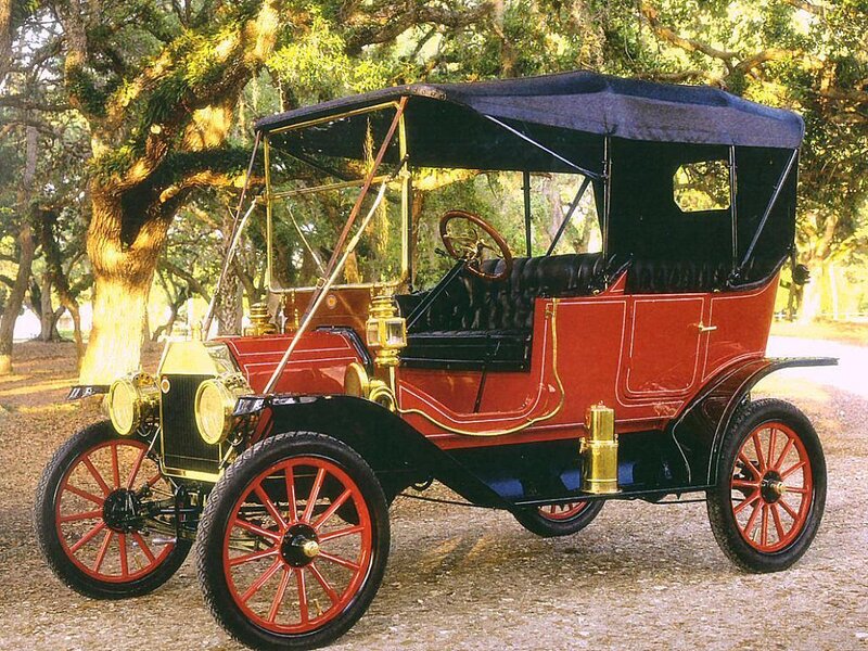 vintage red automobile