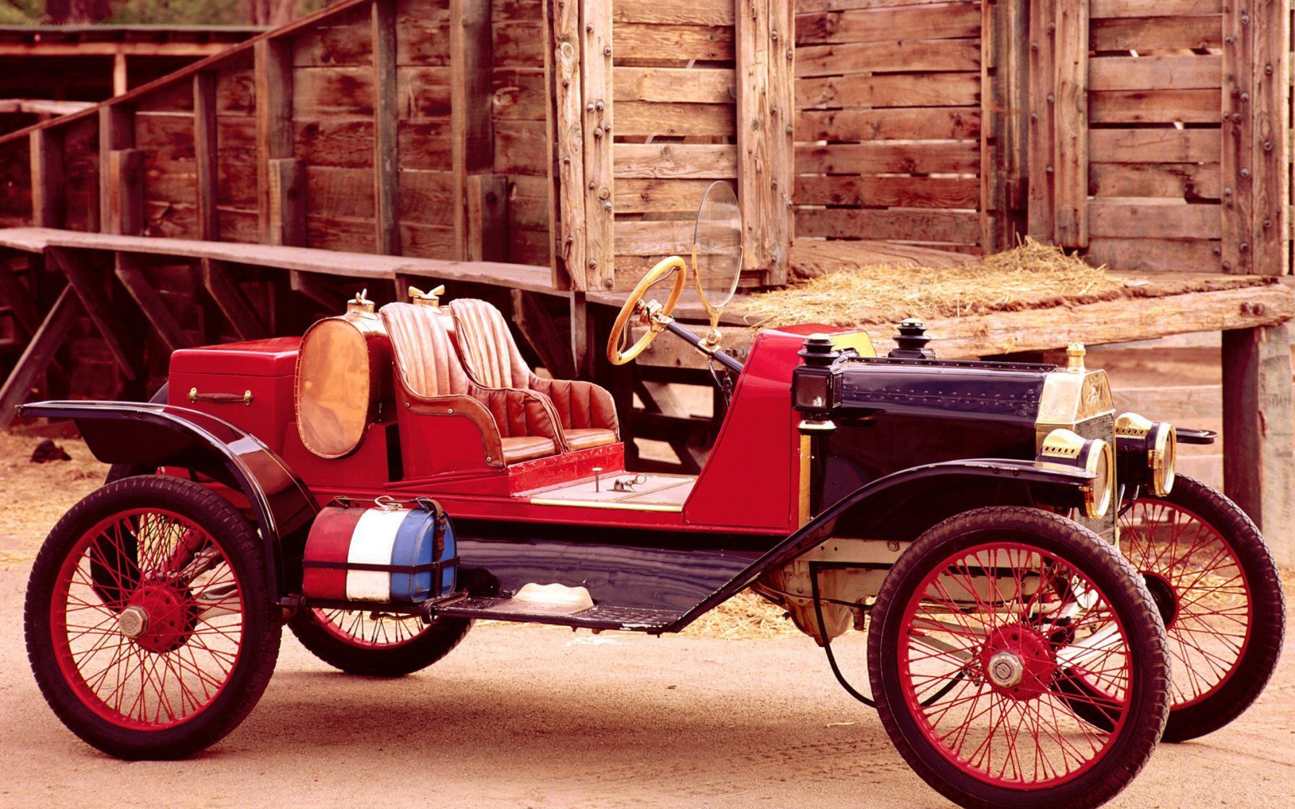 vintage red automobile