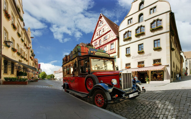 Vintage Red Bus — Bright
