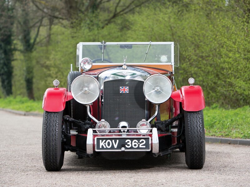 Vintage red car front view