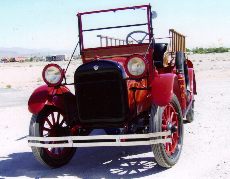 vintage red fire truck