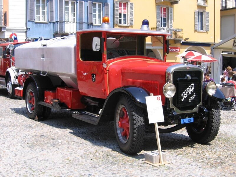 vintage red fire truck