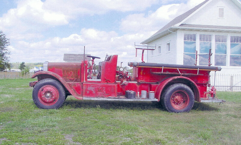 Vintage Red Fire Truck — Calm, Afternoon, Photograph