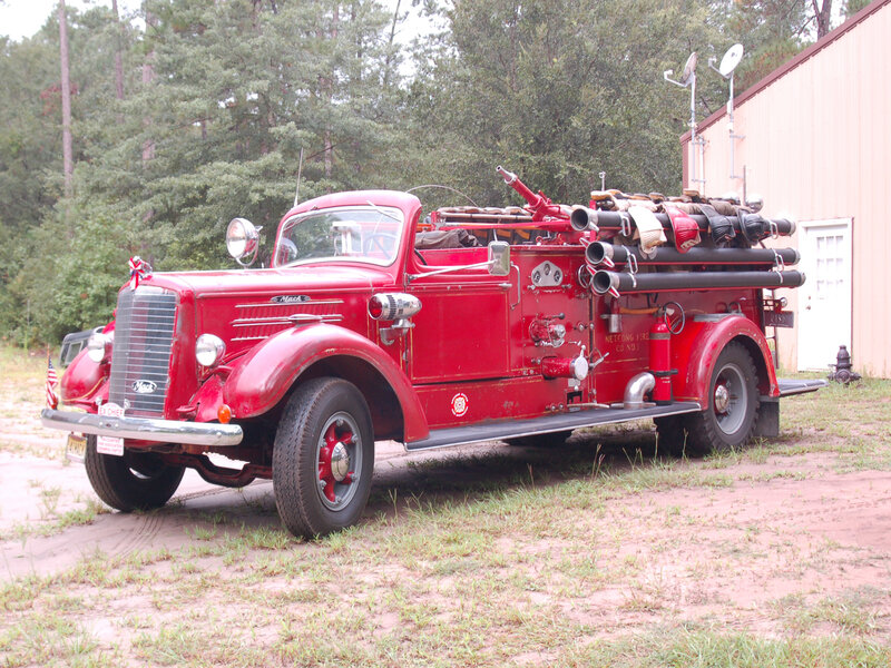 vintage red fire truck
