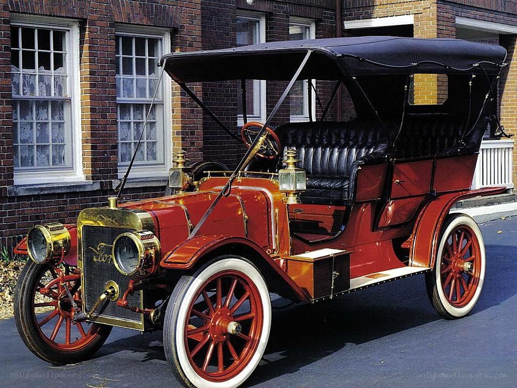 Vintage red Ford car