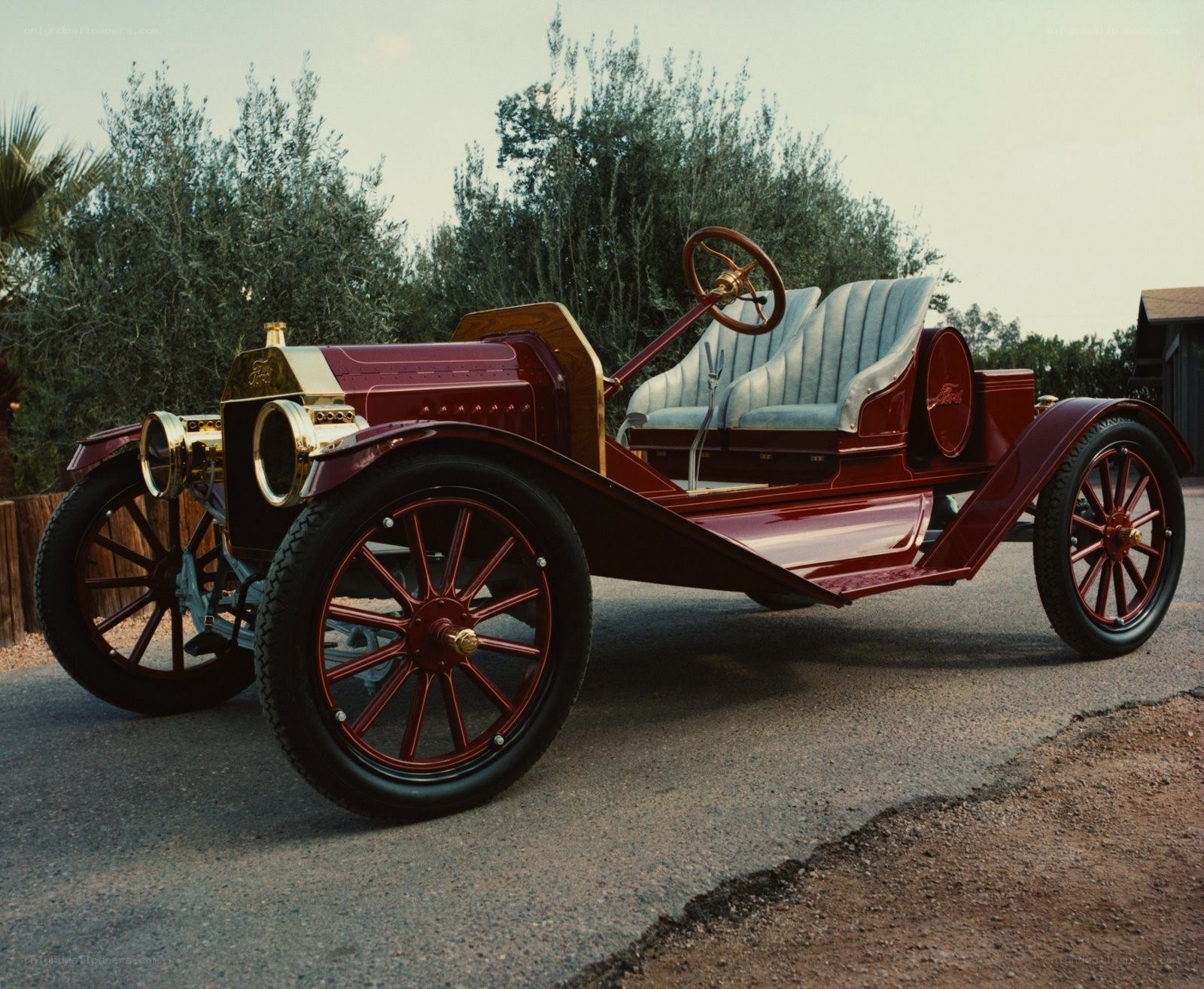 Vintage red Ford car