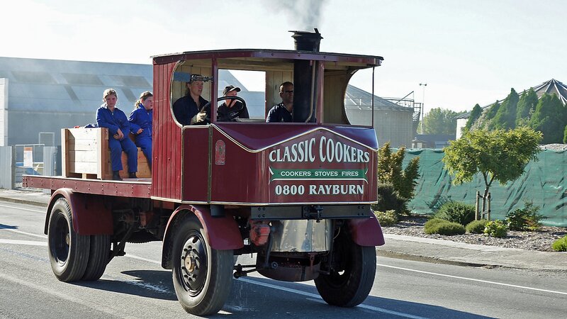 Vintage Red Steam Truck