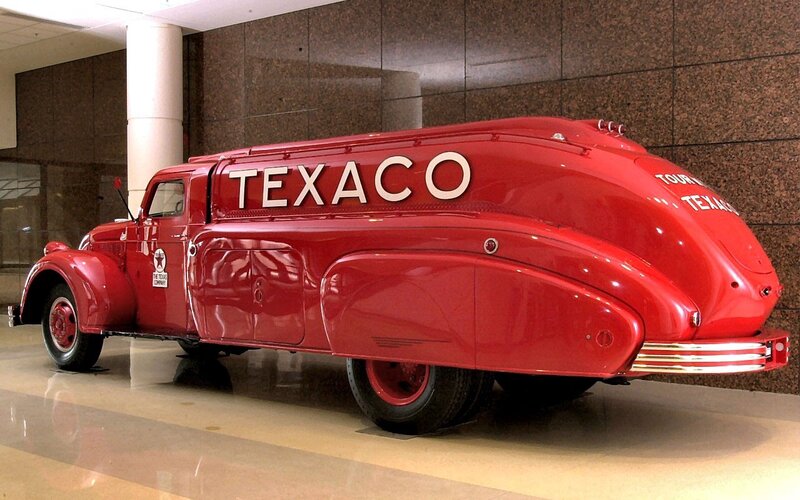 Vintage red Texaco tanker truck