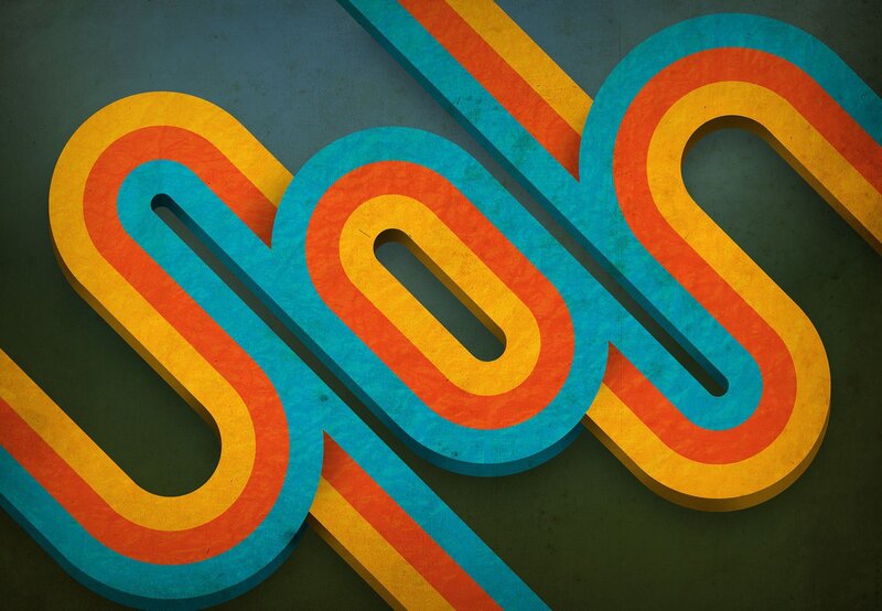 vintage retro text design