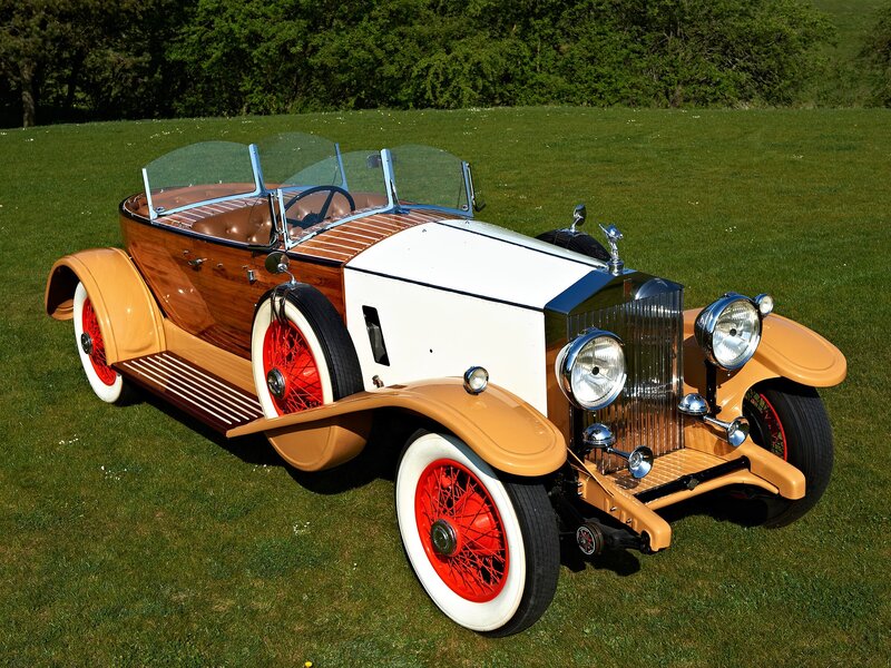 Vintage Rolls-Royce in a field