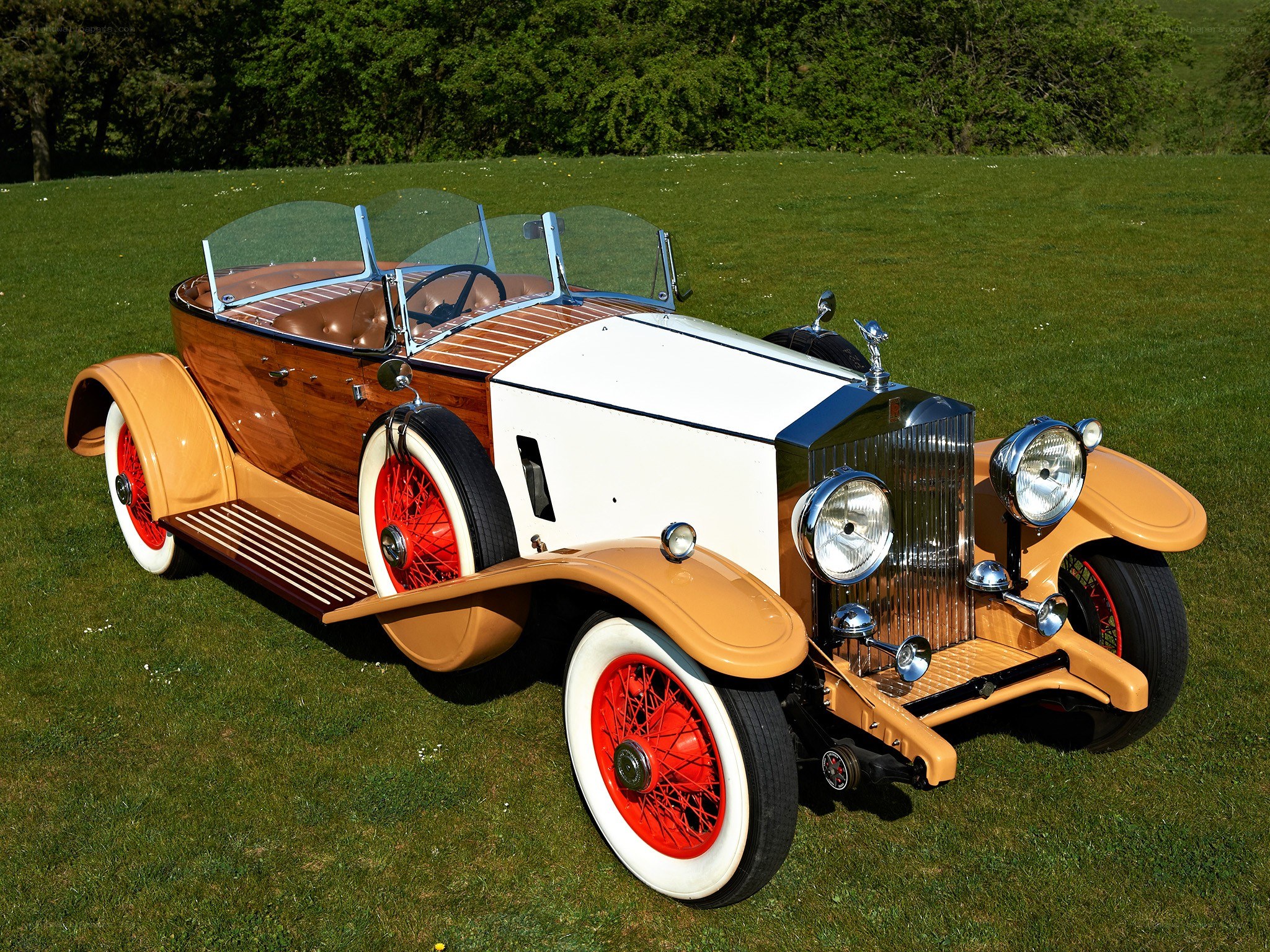 Vintage Rolls-Royce in a field