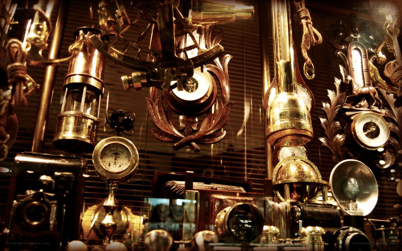 vintage scientific instruments display
