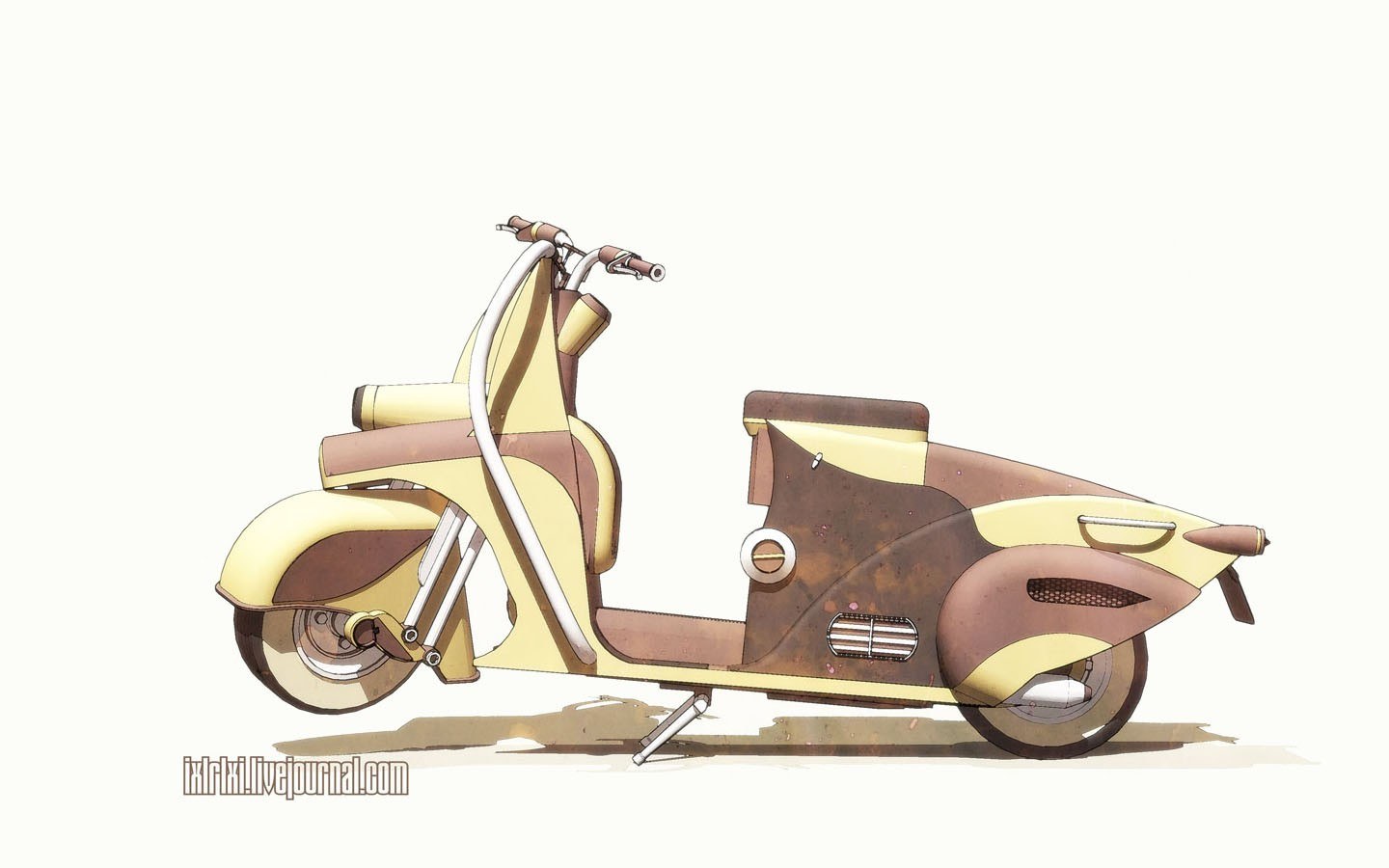 vintage scooter concept art
