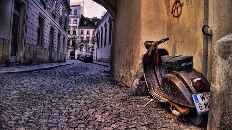 Vintage Scooter in Alley