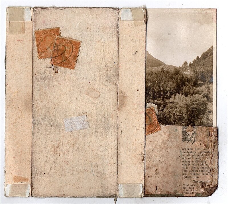 Vintage scrapbook page with stamps