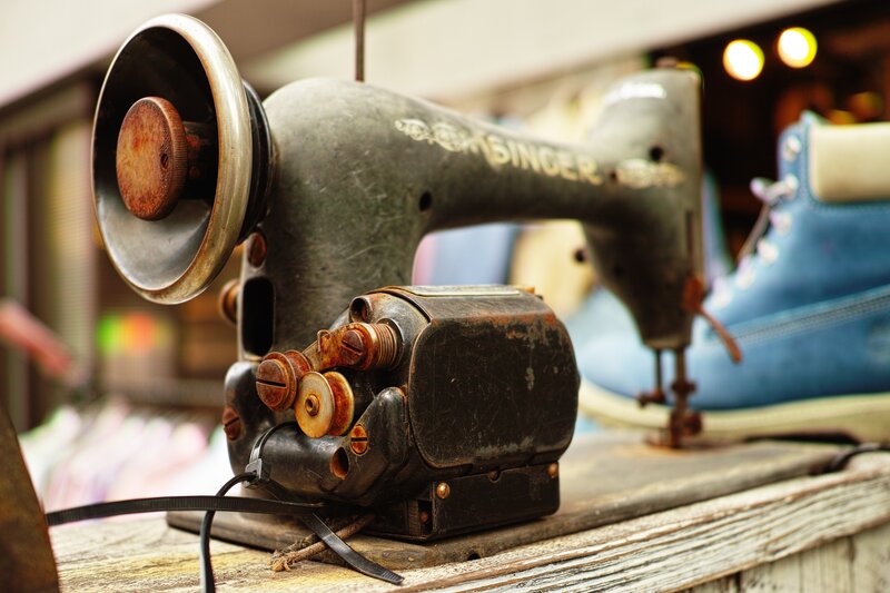 Vintage Sewing Machine — Gray