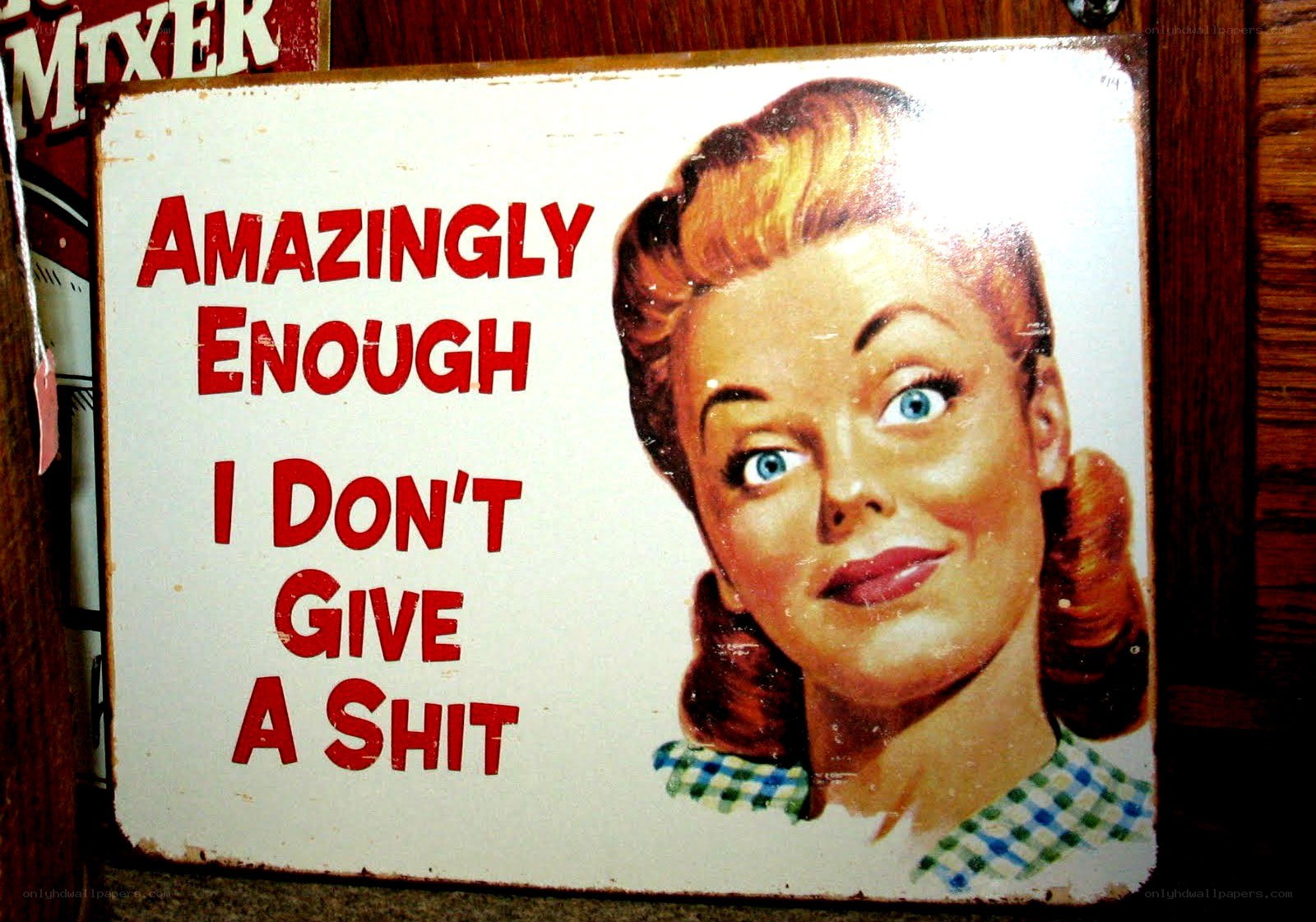 vintage sign with humorous quote
