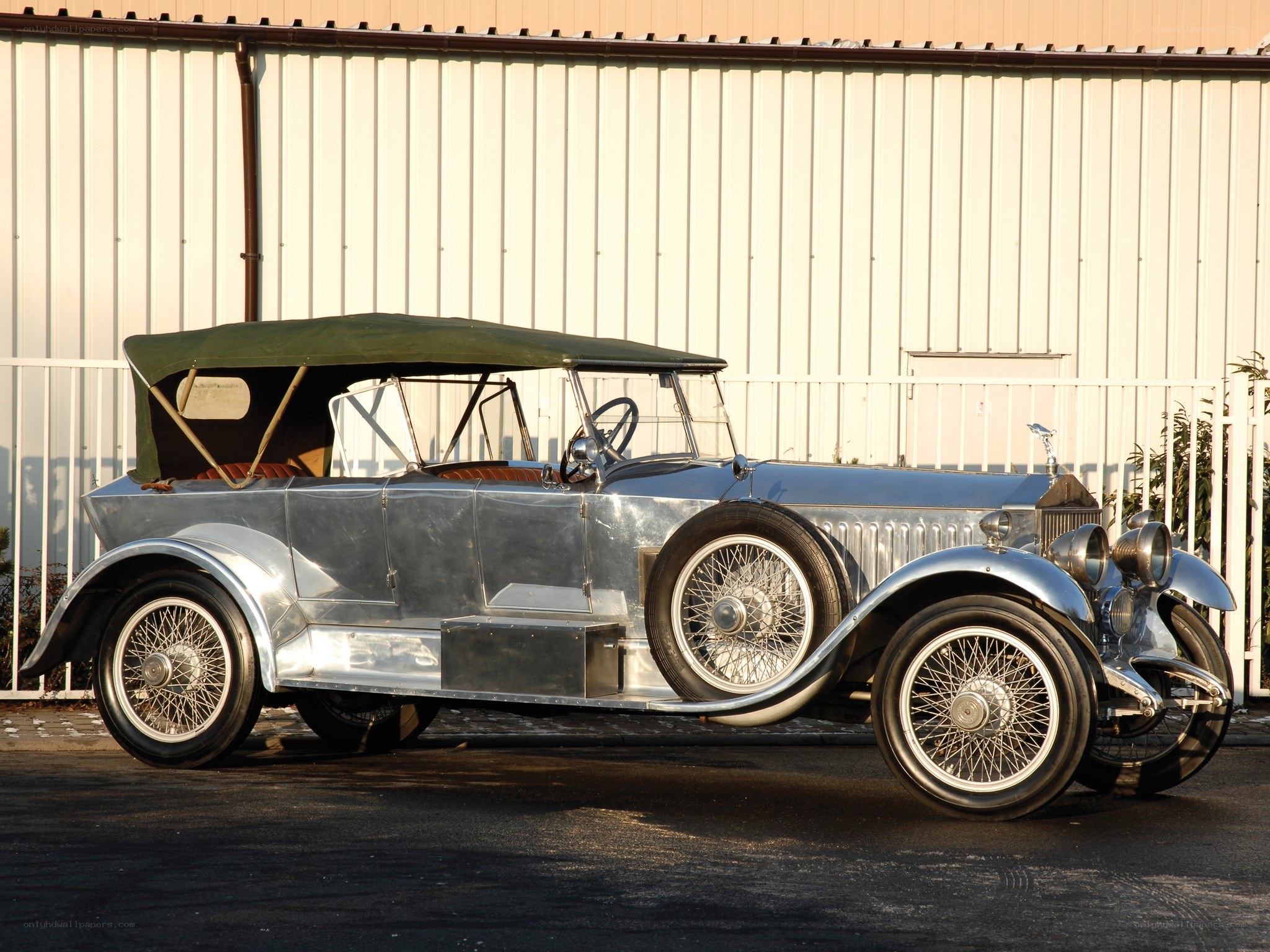 vintage silver convertible car
