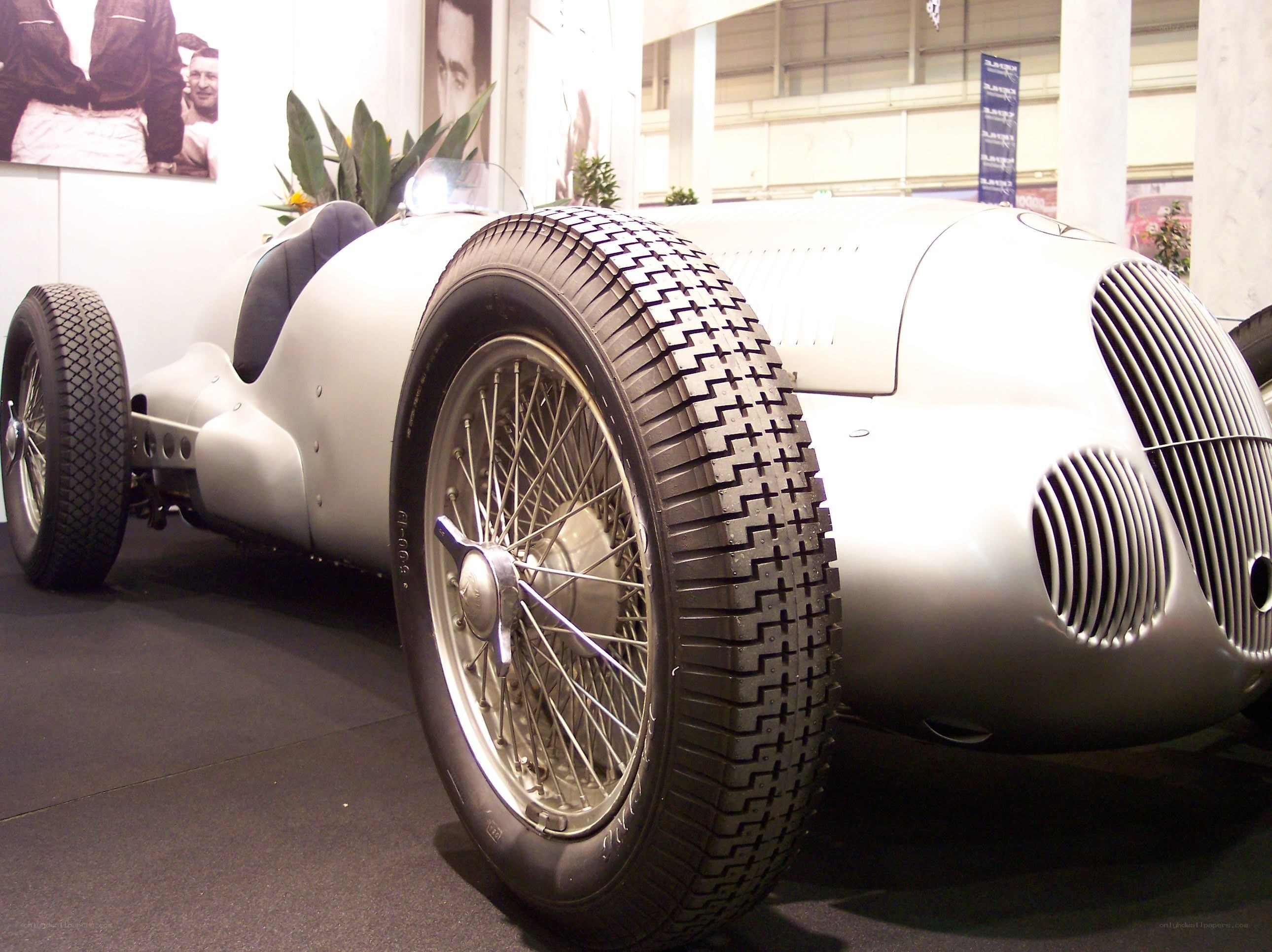 Vintage silver race car