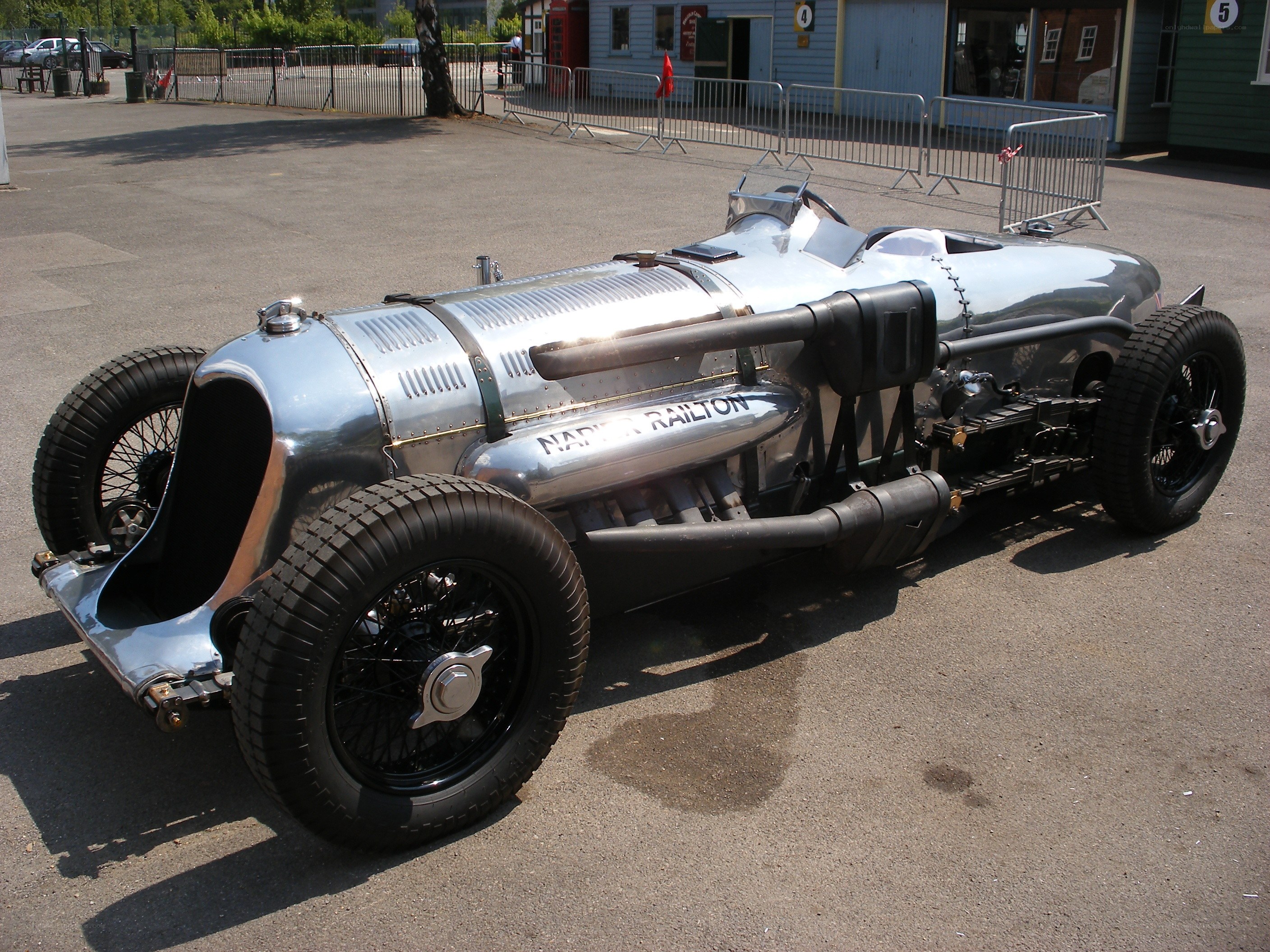 Vintage silver race car