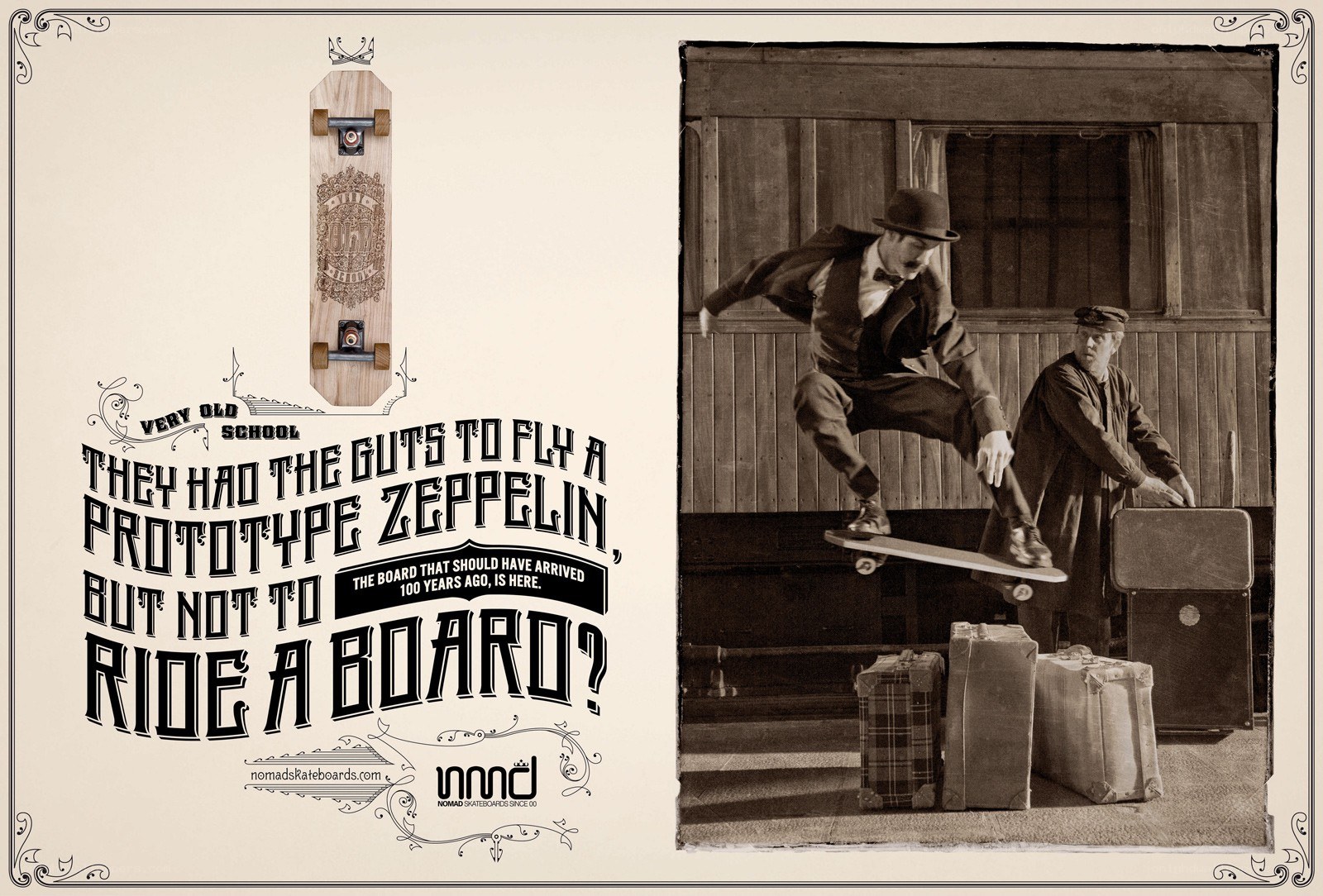Vintage skateboard ad